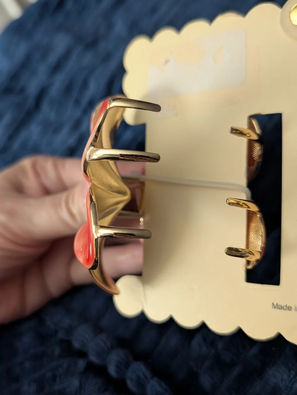 Sunday Floral Hair Clips in Coral Orange and Gold